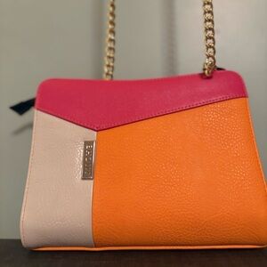 Miche Pink, Orange, and Cream Crossbody Bag NWOT